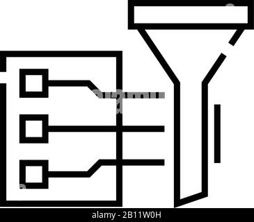 Icône de ligne de filtre de nettoyage, signe concept, illustration vectorielle de contour, symbole linéaire. Illustration de Vecteur