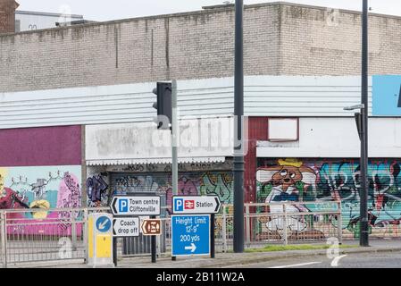 Magasins fermés à Margate, Kent Banque D'Images