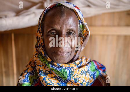 Camp de réfugiés du HCR pour les Fulani, réfugiés de guerre civile de la République centrafricaine, Cameroun, Afrique Banque D'Images