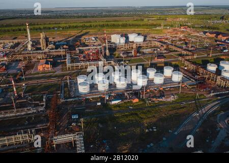 Antenne de la raffinerie de pétrole Banque D'Images