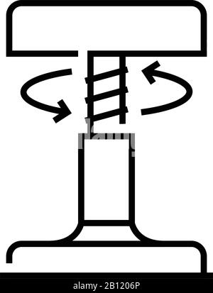 Icône de ligne de chaise de classe, signe de concept, illustration vectorielle de contour, symbole linéaire. Illustration de Vecteur