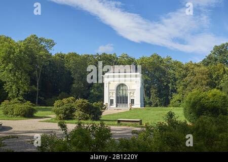 Bâtiment central de l'orangerie dans le parc Kees'chen, Markkleeberg, Leipzig, Saxe, Allemagne Banque D'Images