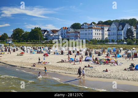 Plage D'Ostseebad Bansin, Usedom, Mecklembourg-Poméranie-Occidentale, Allemagne Banque D'Images