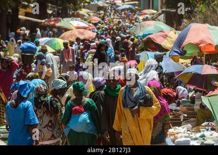 Dimanche marché au Mali, Guinée Ville Banque D'Images