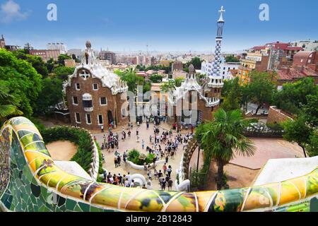 Parc Guell - barcellona, espagne Banque D'Images