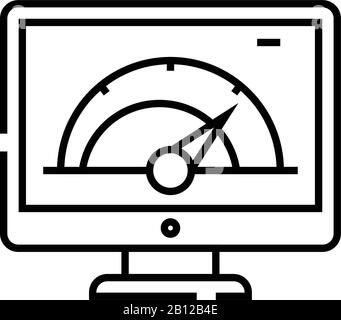 Calcul de l'icône de ligne système, du signe concept, de l'illustration vectorielle, du symbole linéaire. Illustration de Vecteur