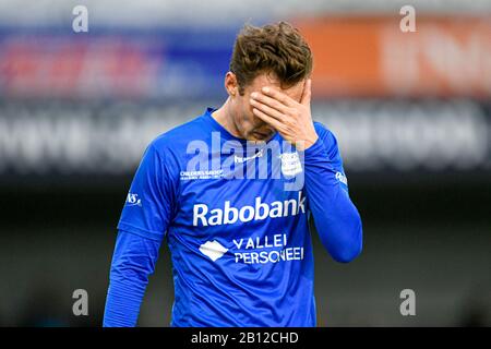 Spakenburg, Pays-Bas. 22 février 2020. Spakenburg, 22-02-2020, Sportpark de Westmaat, Tweede Divisie, IJsselmeervogels - GVV, saison 2019/2020, (C) joueur GVV Robin Mulder pendant le match IJsselmeervogels - GVVV Credit: Pro Shots/Alay Live News Banque D'Images