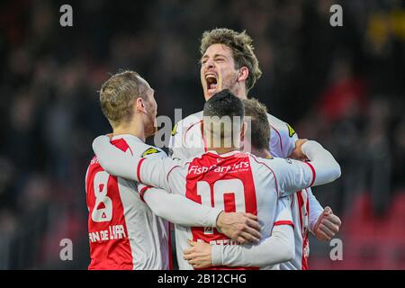 Spakenburg, Pays-Bas. 22 février 2020. Spakenburg, 22-02-2020, Sportpark de Westmaat, Tweede Divisie, IJsselmeervogels - GVVV, saison 2019/2020, (C) IJsselmeervogels joueur Danny van den Meiracker pendant le match IJsselmeogels - GVVV Credit: Pro Shots/Alervamy Live News Banque D'Images