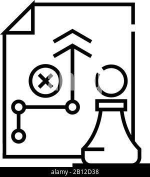 Icône de ligne de décision Chess, signe concept, illustration vectorielle, symbole linéaire. Illustration de Vecteur