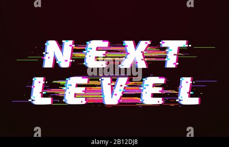 Police de sorcière. Illustration vectorielle d'écran de script de tv avec distorsion au niveau suivant Illustration de Vecteur