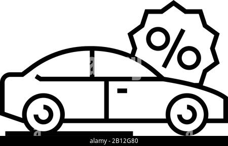 Icône de ligne de saluas de voiture, signe de concept, illustration vectorielle de contour, symbole linéaire. Illustration de Vecteur