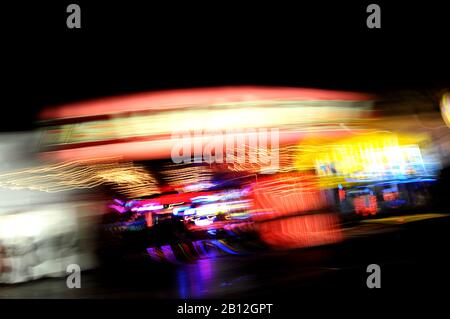 St Pauli Reeperbahn, quartier rouge, la nuit, conduite dynamique, Hambourg, Allemagne, Europe Banque D'Images