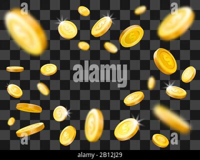 Shiny gold coins explosion. Falling money. Vector illustration concept Illustration de Vecteur