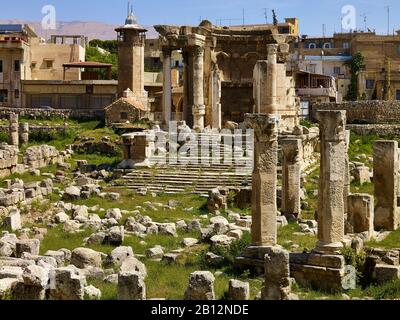 Temple de Vénus temple dans l'ancienne ville de Baalbek, Liban, Moyen-Orient Banque D'Images