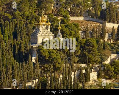 Église Marie-Madeleine sur le mont des Oliviers à Jérusalem, Israël Banque D'Images