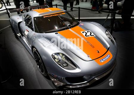 Porsche 918 Rsr Spyder Hybrid, Salon International De L'Automobile Genève 2011, Genève, Suisse, Europe Banque D'Images