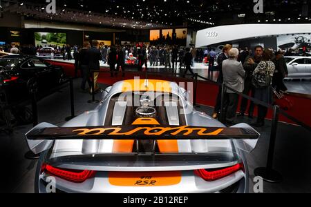 Porsche 918 Rsr Spyder Hybrid, Salon International De L'Automobile Genève 2011, Genève, Suisse, Europe Banque D'Images