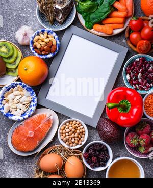 Nourriture riche en collagène. Des produits sains Banque D'Images