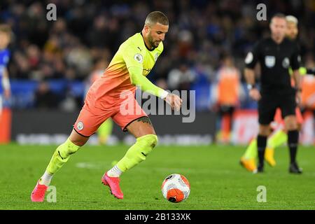 Leicester, Royaume-Uni. 22 février 2020. Kyle Walker (2) de Manchester City lors du match de la Premier League entre Leicester City et Manchester City au King Power Stadium de Leicester le samedi 22 février 2020. (Crédit: Jon Hobley | MI News) la photographie ne peut être utilisée qu'à des fins de rédaction de journaux et/ou de magazines, licence requise à des fins commerciales crédit: Mi News & Sport /Alay Live News Banque D'Images