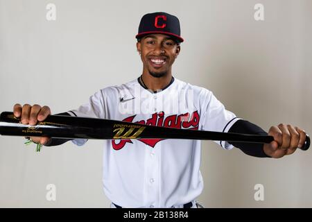 Cleveland Indians shortstop Francisco Lindor pose pour un portrait pendant la journée de photo le mercredi 19 février 2020 à Goodyear, Arizona, États-Unis. (Photo par IOS/ESPA-Images) Banque D'Images