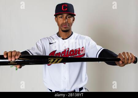 Cleveland Indians shortstop Francisco Lindor pose pour un portrait pendant la journée de photo le mercredi 19 février 2020 à Goodyear, Arizona, États-Unis. (Photo par IOS/ESPA-Images) Banque D'Images