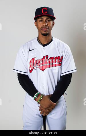 Cleveland Indians shortstop Francisco Lindor pose pour un portrait pendant la journée de photo le mercredi 19 février 2020 à Goodyear, Arizona, États-Unis. (Photo par IOS/ESPA-Images) Banque D'Images