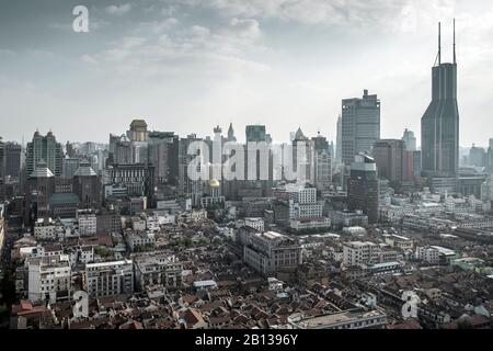 Paysage Urbain,Panorama,Huangpu,Puxi,Shanghai,Chine Banque D'Images