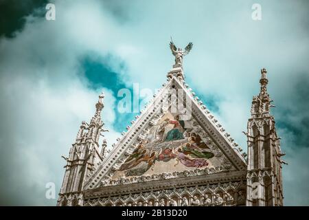 Détail Cathédrale De Sienne / Duomo Di Siena, Italie Banque D'Images