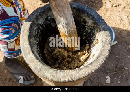 La vie rurale dans un village de Gourmatche, Burkina Faso Banque D'Images