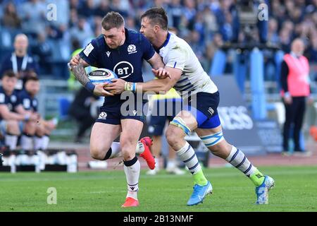 Rome, Italie. 23 février 2020. Six Nation Rugby Match Italie Ecosse, Rome (Italie) 22 Février 2020 Stuart Hogg Crédit: Independent Photo Agency/Alay Live News Banque D'Images