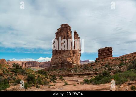 Courthouse Towers,Tour De Babel,The Organ,Arches National Park,Utah,Usa Banque D'Images