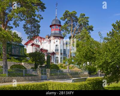 Haus Am Meer sur la promenade d'Ostseebad Zinnowitz,Usedom,Mecklenburg-Vorpommern,Allemagne Banque D'Images