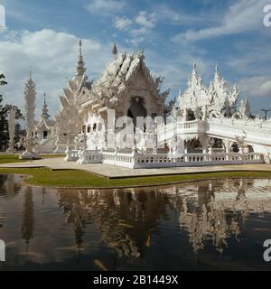 Wat Rong Khun, temple Chiang Rai, Thaïlande Banque D'Images