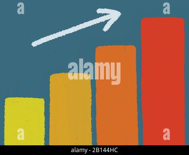 illustration du concept de croissance commerciale des graphiques à barres Banque D'Images
