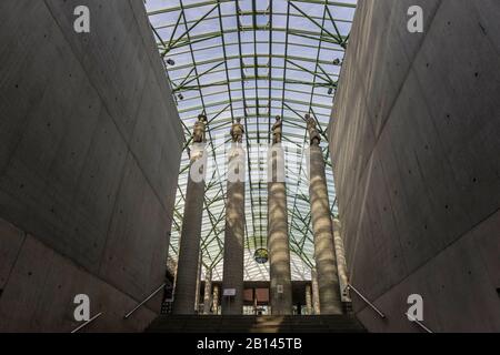 Hall De La Bibliothèque De L'Université De Varsovie, Varsovie, Pologne Banque D'Images
