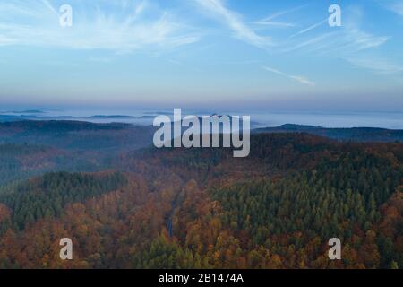 Wartburg à Eisenach un matin d'automne, Allemagne Banque D'Images