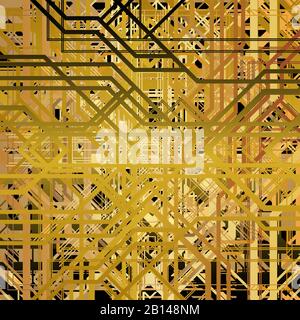 Arrière-plan art déco abstrait avec lignes parallèles or et noir. Illustration de Vecteur