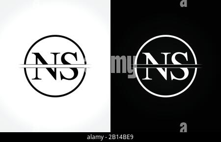 Modèle Vectoriel De Conception De Logo Ns Lettre Au Monogramme Initial. Logo Ns Letter Illustration de Vecteur