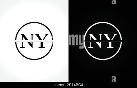 Modèle Vectoriel De Conception De Logo Ny Avec Lettre De Monogramme Initiale. Logo Ny Letter Illustration de Vecteur