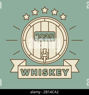 Logo Whiskey - étiquette de whisky vintage. Alcool vintage bannière whisky. Illustration vectorielle Illustration de Vecteur