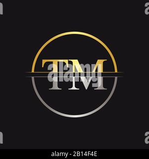 Modèle Vectoriel De Conception De Logo Initial Lettre Tm. Logo Lettre Linked Typography Tm Illustration de Vecteur