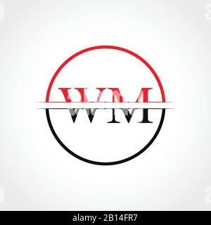 Logo Lié Initial Aux Lettres Wm. Modèle Vectoriel De Conception De Logo Wm Lettre Créative Illustration de Vecteur
