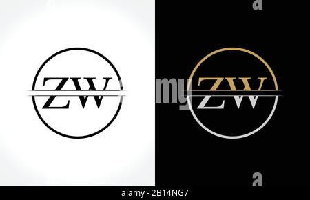 Modèle Vectoriel De Conception De Logo Zw Initial. Illustration Vectorielle Du Logo Business Zw Lettre Créative Illustration de Vecteur