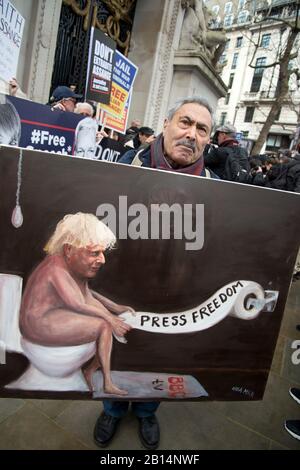 Londres 22 février 2020. Rassemblement à l'extérieur de l'ambassade d'Australie pour s'opposer à l'extradition vers les États-Unis de Julian Assange qui est dans la prison de Belmarsh Banque D'Images