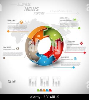Infographie entreprise modèle pour la communication de données interactive Illustration de Vecteur