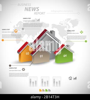 Infographie entreprise modèle pour la communication de données interactive Illustration de Vecteur