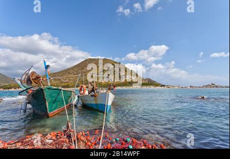 La belle mer de l'île de Sardaigne. Punta Molentis. Italie Banque D'Images