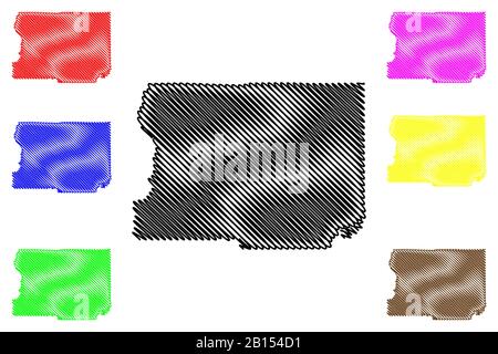 Comté de Boulder, au Colorado (États-Unis County, États-Unis d'Amérique,USA, États-Unis, US) map vector illustration, scribble sketch carte Boulder Illustration de Vecteur