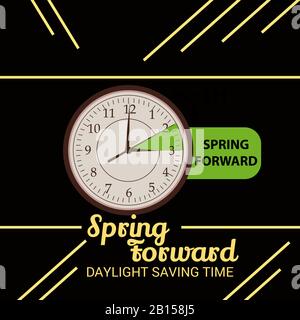 Illustration vectorielle d'un contexte pour l'heure d'été automne d'été Retour et printemps avant. Banque D'Images