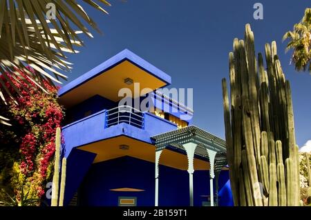 La Villa Bleue, Jardin Majorelle, Marrakech. Banque D'Images